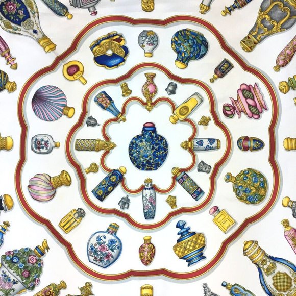 742188O Hermes Scarf Qu importe Le Flacon Carre 90 Multicolor Silk 100% - Picture 5 of 9